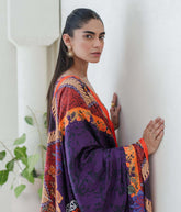 Shirt Shalwar Dupatta - Purple - Khaddar Suit - 0680